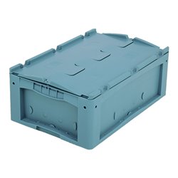 Bito Kleinladungsträger KLTD mit Deckel / KLTD64220R L600xB400xH220 mm, türkis Rippenboden
