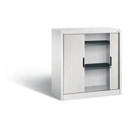 C+P Akten-Sideboard Omnispace mit Rollladen, 2 Ordnerhöhen, H1030xB1000xT420mm Front Lichtgrau Korpus Lichtgrau
