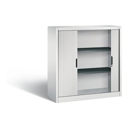 C+P Akten-Sideboard Omnispace mit Rollladen, 3 Ordnerhöhen, H1230xB1200xT420mm Front Lichtgrau Korpus Lichtgrau