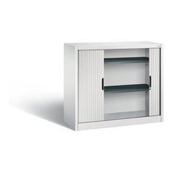 C+P Akten-Sideboard Omnispace mit Rollladen, 2 Ordnerhöhen, H1030xB1200xT420mm Front Lichtgrau Korpus Lichtgrau