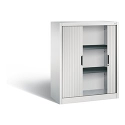 C+P Akten-Sideboard Omnispace mit Rollladen, 3 Ordnerhöhen, H1230xB1000xT420mm Front Lichtgrau Korpus Lichtgrau