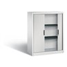 C+P Akten-Sideboard Omnispace mit Rollladen, 3 Ordnerhöhen, H1230xB1000xT420mm Front Lichtgrau Korpus Lichtgrau
