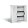 C+P Akten-Sideboard Omnispace mit Rollladen, 3 Ordnerhöhen, H1345xB1200xT420mm Front Lichtgrau Korpus Lichtgrau