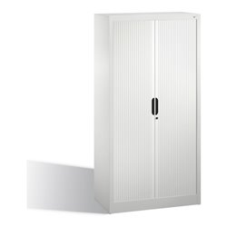 C+P Akten-Sideboard Omnispace mit Rollladen, 4 Ordnerhöhen, H1660xB800xT420mm Front Lichtgrau Korpus Lichtgrau