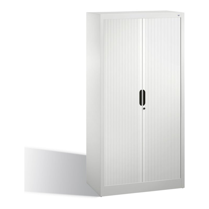 C+P Akten-Sideboard Omnispace mit Rollladen, 4 Ordnerhöhen, H1660xB800xT420mm Front Lichtgrau Korpus Lichtgrau