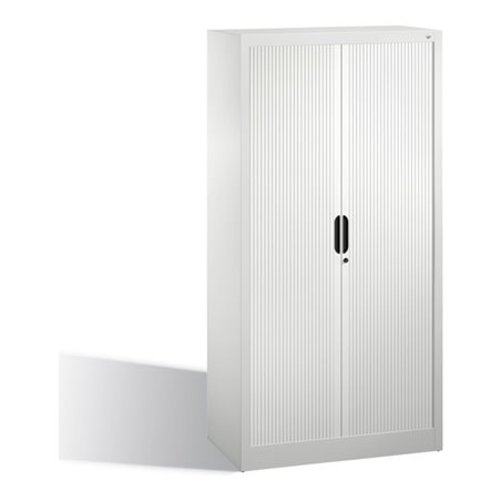 C+P Akten-Sideboard Omnispace mit Rollladen, 4 Ordnerhöhen, H1660xB800xT420mm Front Lichtgrau Korpus Lichtgrau