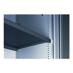 C+P Akten-Sideboard Omnispace mit Rollladen, 4 Ordnerhöhen, H1660xB800xT420mm Front Lichtgrau Korpus Lichtgrau