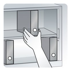 C+P Akten-Sideboard Omnispace mit Rollladen, 4 Ordnerhöhen, H1660xB800xT420mm Front Lichtgrau Korpus Lichtgrau