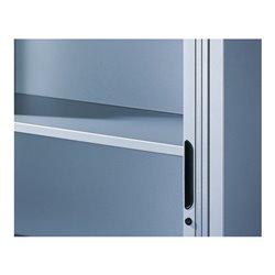 C+P Akten-Sideboard Omnispace mit Rollladen, 4 Ordnerhöhen, H1660xB800xT420mm Front Lichtgrau Korpus Lichtgrau