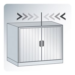 C+P Akten-Sideboard Omnispace mit Rollladen, 4 Ordnerhöhen, H1660xB800xT420mm Front Lichtgrau Korpus Lichtgrau