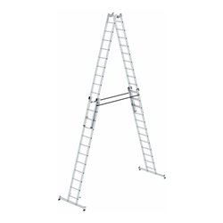 MUNK Aluminium-Stehleiter 4-teilig nivello®-Traverse 4 x 12 Sprossen