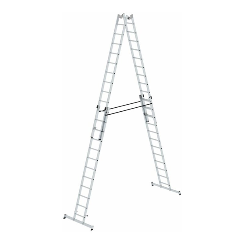 MUNK Aluminium-Stehleiter 4-teilig nivello®-Traverse 4 x 12 Sprossen
