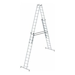MUNK Aluminium-Stehleiter 4-teilig nivello®-Traverse 4 x 12 Sprossen