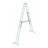 MUNK Aluminium-Stehleiter 4-teilig nivello®-Traverse 4 x 12 Sprossen