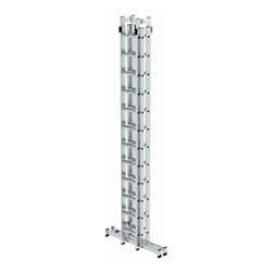 MUNK Aluminium-Stehleiter 4-teilig nivello®-Traverse 4 x 12 Sprossen