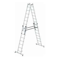 MUNK Aluminium-Stehleiter 4-teilig nivello®-Traverse 4 x 8 Sprossen