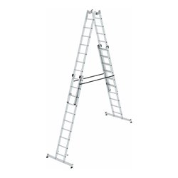 MUNK Aluminium-Stehleiter 4-teilig nivello®-Traverse 4 x 10 Sprossen