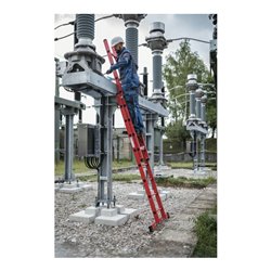 MUNK Vollkunstoff-Schiebe/Seilzugleiter 2-teilig Standtraverse 2 x 8 Sprossen