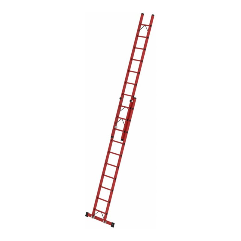 MUNK Vollkunstoff-Schiebe/Seilzugleiter 2-teilig Standtraverse 2 x 10 Sprossen