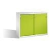 C+P Akten-Sideboard Acurado mit Schiebetüren, 2 x 3 Ordnerhöhen, H1200xB1600xT500mm Front Viridingrün Korpus Lichtgrau