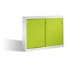 C+P Akten-Sideboard Acurado mit Schiebetüren, 2 x 3 Ordnerhöhen, H1200xB1600xT400mm Front Viridingrün Korpus Lichtgrau