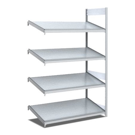 Bito Bereitstellregal schräg L1008xH2000xT624 mm, Anbaufeld verzinkt