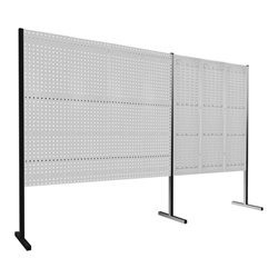 Kappes Trennwand RasterPlan Doppelfeld 180° H1500 mm RAL 7035 Ausstattung 2 LP/SP