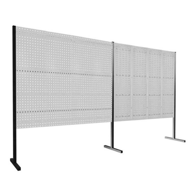 Kappes Trennwand RasterPlan Doppelfeld 180° H1500 mm RAL 7035 Ausstattung 3 LP/SP