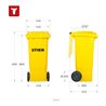 STIER 2-Rad-Müllgroßbehälter 80 l gelb BxTxH 445x520x939 mm