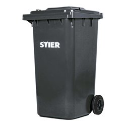 STIER 2-Rad-Müllgroßbehälter 240 l grau BxTxH 576x720x1067 mm
