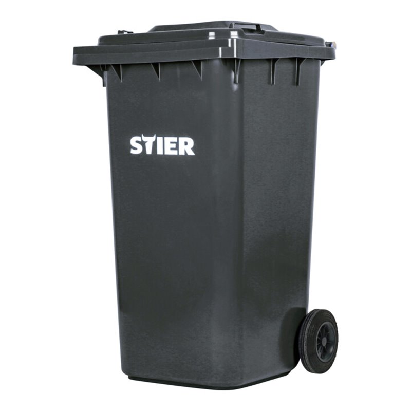 STIER 2-Rad-Müllgroßbehälter 240 l grau BxTxH 576x720x1067 mm