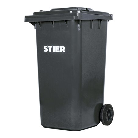 STIER 2-Rad-Müllgroßbehälter 240 l grau BxTxH 576x720x1067 mm