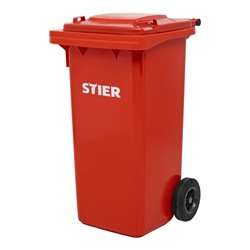 STIER 2-Rad-Müllgroßbehälter 120 l rot BxTxH 475x550x930 mm