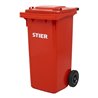 STIER 2-Rad-Müllgroßbehälter 120 l rot BxTxH 475x550x930 mm