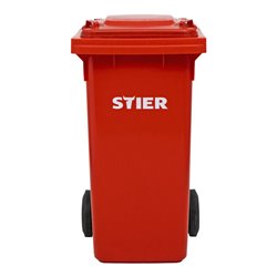 STIER 2-Rad-Müllgroßbehälter 120 l rot BxTxH 475x550x930 mm