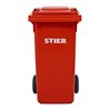 STIER 2-Rad-Müllgroßbehälter 120 l rot BxTxH 475x550x930 mm