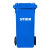 STIER 2-Rad-Müllgroßbehälter 120 l blau BxTxH 475x550x930 mm