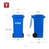 STIER 2-Rad-Müllgroßbehälter 120 l blau BxTxH 475x550x930 mm