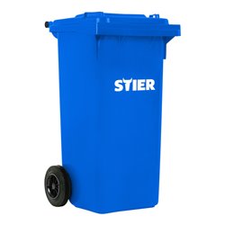 STIER 2-Rad-Müllgroßbehälter 120 l blau BxTxH 475x550x930 mm
