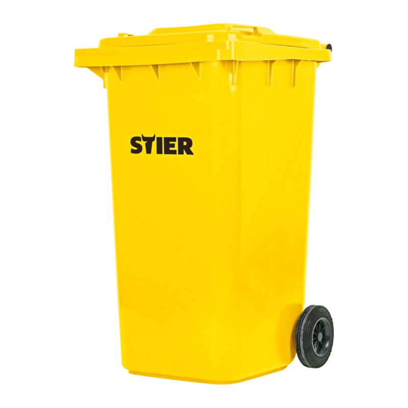 STIER 2-Rad-Müllgroßbehälter 240 l gelb BxTxH 576x720x1067 mm