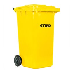 STIER 2-Rad-Müllgroßbehälter 240 l gelb BxTxH 576x720x1067 mm