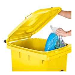 STIER 2-Rad-Müllgroßbehälter 240 l gelb BxTxH 576x720x1067 mm