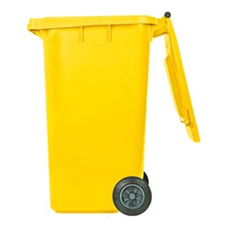 STIER 2-Rad-Müllgroßbehälter 240 l gelb BxTxH 576x720x1067 mm