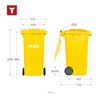 STIER 2-Rad-Müllgroßbehälter 240 l gelb BxTxH 576x720x1067 mm