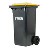 STIER 2-Rad-Müllgroßbehälter 120 l grau/gelb BxTxH 475x550x930 mm