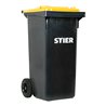 STIER 2-Rad-Müllgroßbehälter 120 l grau/gelb BxTxH 475x550x930 mm