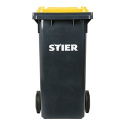 STIER 2-Rad-Müllgroßbehälter 120 l grau/gelb BxTxH 475x550x930 mm