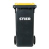 STIER 2-Rad-Müllgroßbehälter 120 l grau/gelb BxTxH 475x550x930 mm