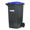 STIER 2-Rad-Müllgroßbehälter 240 l grau/blau BxTxH 576x720x1067 mm
