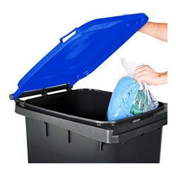 STIER 2-Rad-Müllgroßbehälter 240 l grau/blau BxTxH 576x720x1067 mm